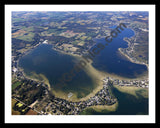 Aerial image of [5643] Devils Lake in Lenawee, MI with Black Metal frame