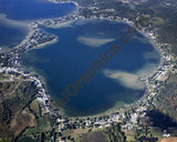 Aerial image of [5644] Round Lake in Lenawee, MI with Canvas Wrap frame