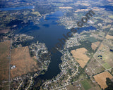 Aerial image of [5647] Columbia Lake in Jackson, MI with Canvas Wrap frame