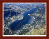 Aerial image of [5648] Clark Lake  in Jackson, MI with Cherry Wood frame