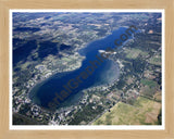 Aerial image of [5648] Clark Lake  in Jackson, MI with Natural Wood frame