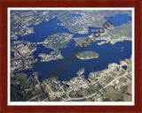 Aerial image of [5650] Lake LeAnn in Hillsdale, MI with Cherry Wood frame