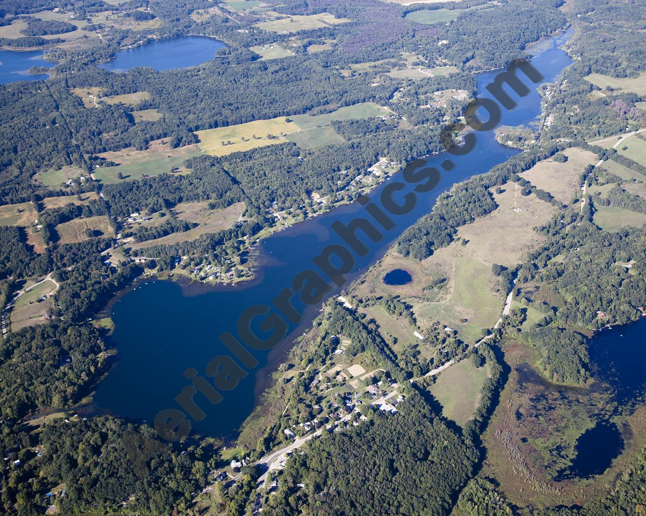 Aerial image of [5655] Long Lake in Barry, MI with Canvas Wrap frame