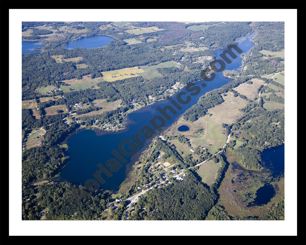 Aerial image of [5655] Long Lake in Barry, MI with Black Metal frame