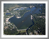 Aerial image of [5656] Monterey Lake in Allegan, MI with Silver Metal frame