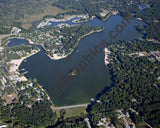 Aerial image of [5656] Monterey Lake in Allegan, MI with Canvas Wrap frame