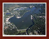 Aerial image of [5656] Monterey Lake in Allegan, MI with Cherry Wood frame