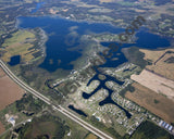 Aerial image of [5657] Coldwater Lake in Branch, MI with Canvas Wrap frame