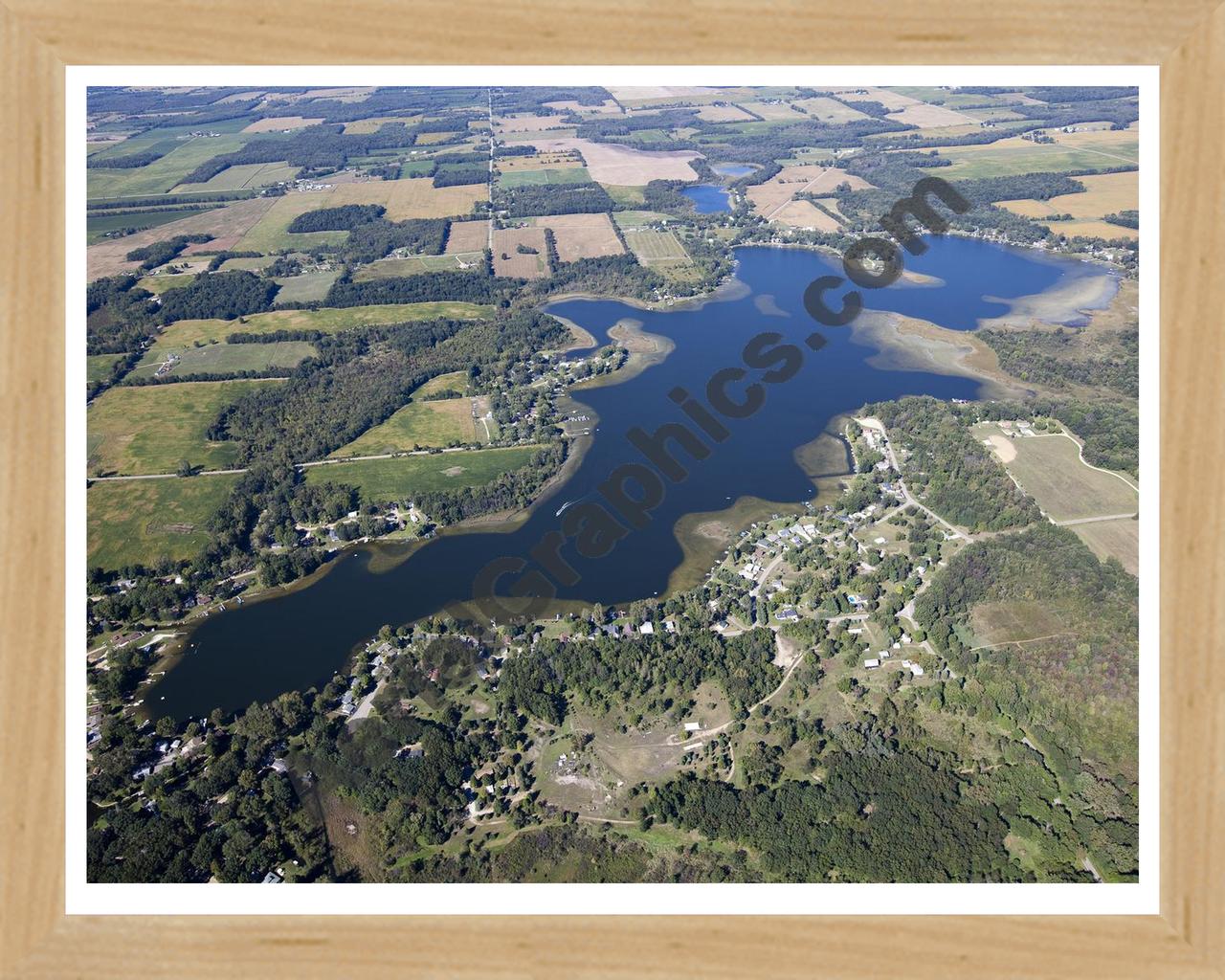 Aerial image of [5658] Lake of the Woods in Branch , MI with Natural Wood frame