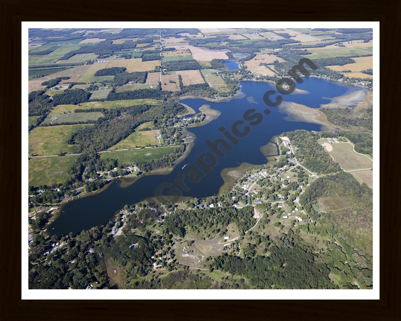 Aerial image of [5658] Lake of the Woods in Branch , MI with Black Wood frame