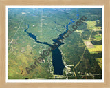 Aerial image of [5659] Secord Lake in Gladwin, MI with Natural Wood frame