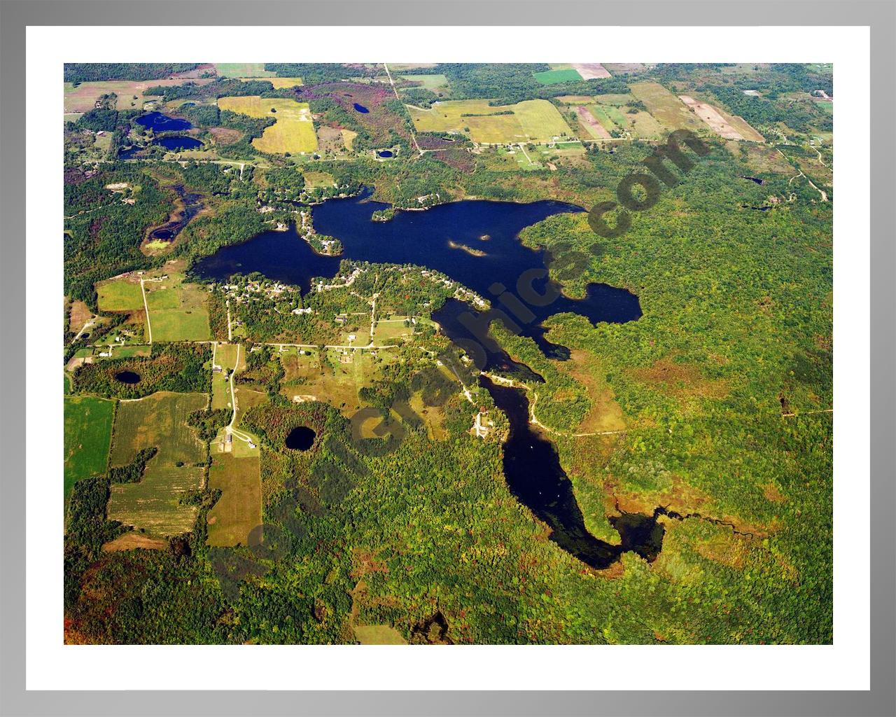 Aerial image of [567] Murphy Lake in Tuscola, MI with Silver Metal frame