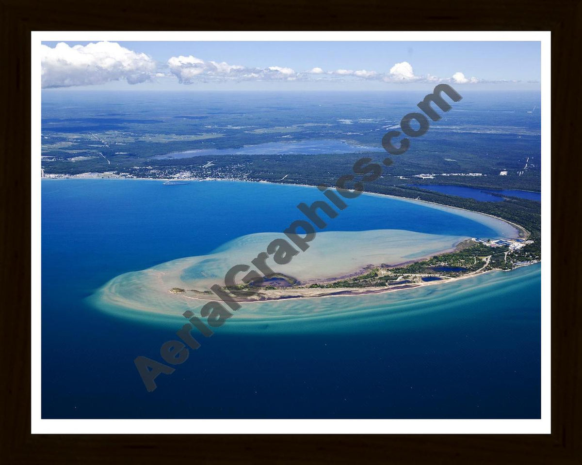 Aerial image of [5670] Tawas Bay with Black Wood frame