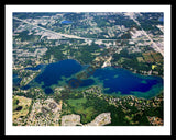 Aerial image of [5671] Lake Angelus in Oakland, MI with Black Metal frame