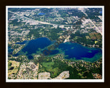 Aerial image of [5671] Lake Angelus in Oakland, MI with Black Wood frame