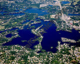 Aerial image of [5672] Lake Orion in Oakland, MI with Canvas Wrap frame