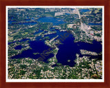 Aerial image of [5672] Lake Orion in Oakland, MI with Cherry Wood frame