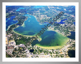 Aerial image of [5673] Cass Lake in Oakland, MI with Silver Metal frame