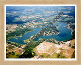 Aerial image of [5675] Murray Lake in Kent, MI with Natural Wood frame