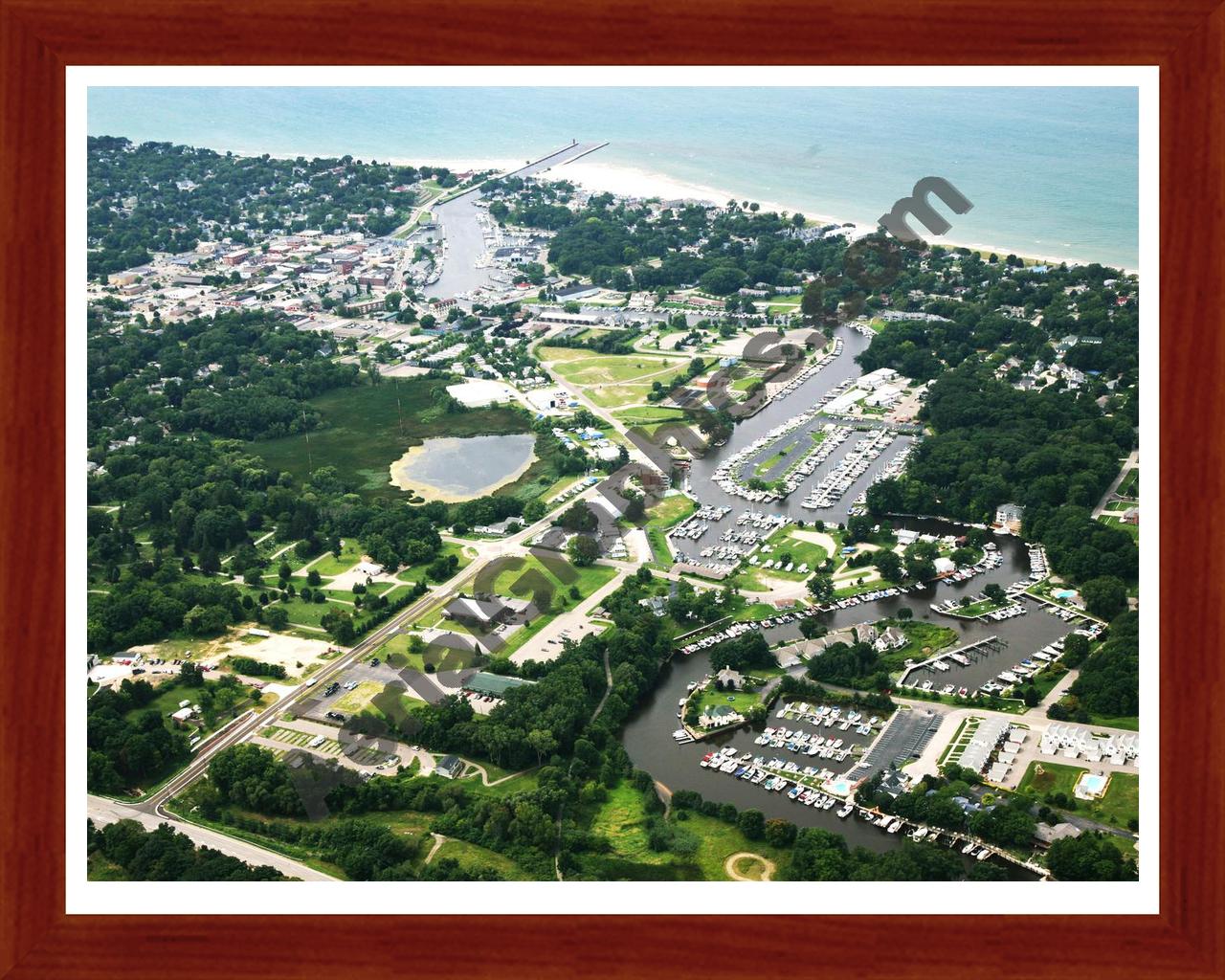 Aerial image of [5677] South Haven in Van Buren, MI with Cherry Wood frame