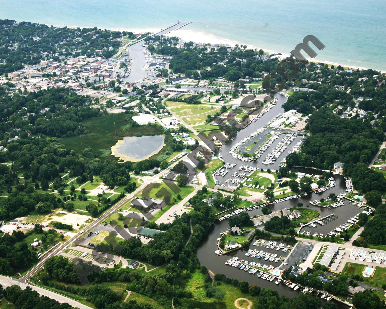 Aerial image of [5677] South Haven in Van Buren, MI with Canvas Wrap frame