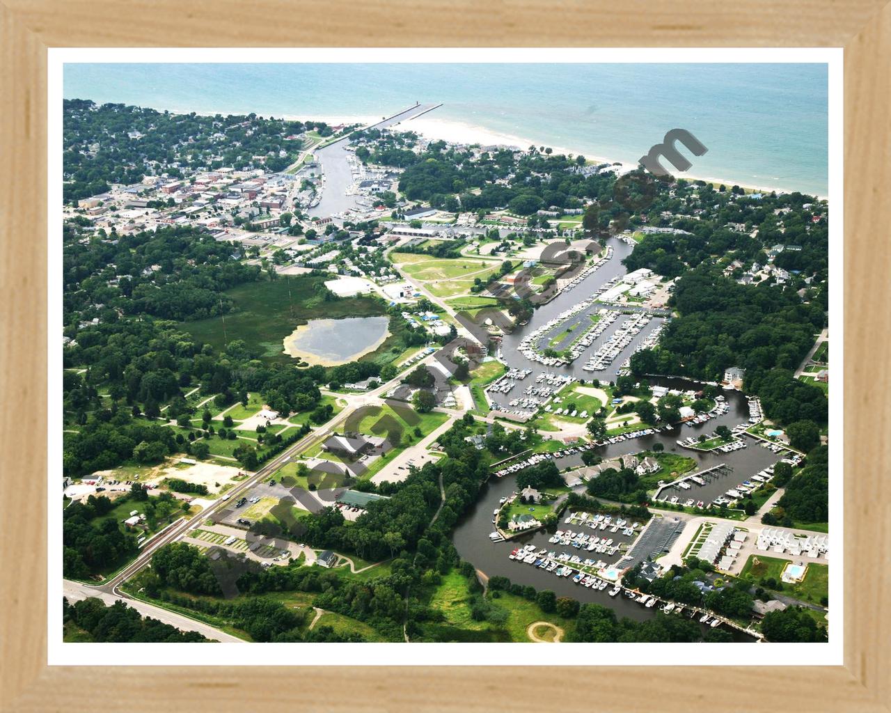 Aerial image of [5677] South Haven in Van Buren, MI with Natural Wood frame