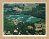 Aerial image of [5678] Burgess Lake in Montcalm, MI with Natural Wood frame