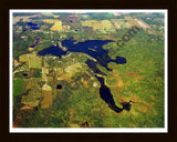 Aerial image of [567] Murphy Lake in Tuscola, MI with Black Wood frame