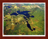 Aerial image of [567] Murphy Lake in Tuscola, MI with Cherry Wood frame