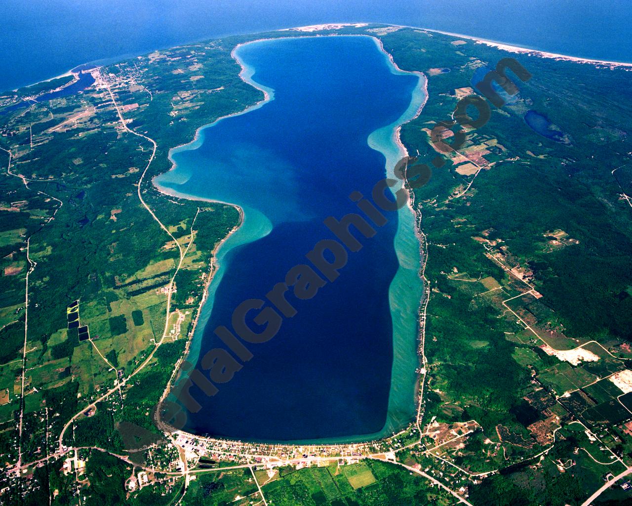 Aerial image of [5681] Crystal Lake in Benzie, MI with No frame