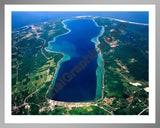 Aerial image of [5681] Crystal Lake in Benzie, MI with Silver Metal frame