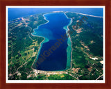 Aerial image of [5681] Crystal Lake in Benzie, MI with Cherry Wood frame