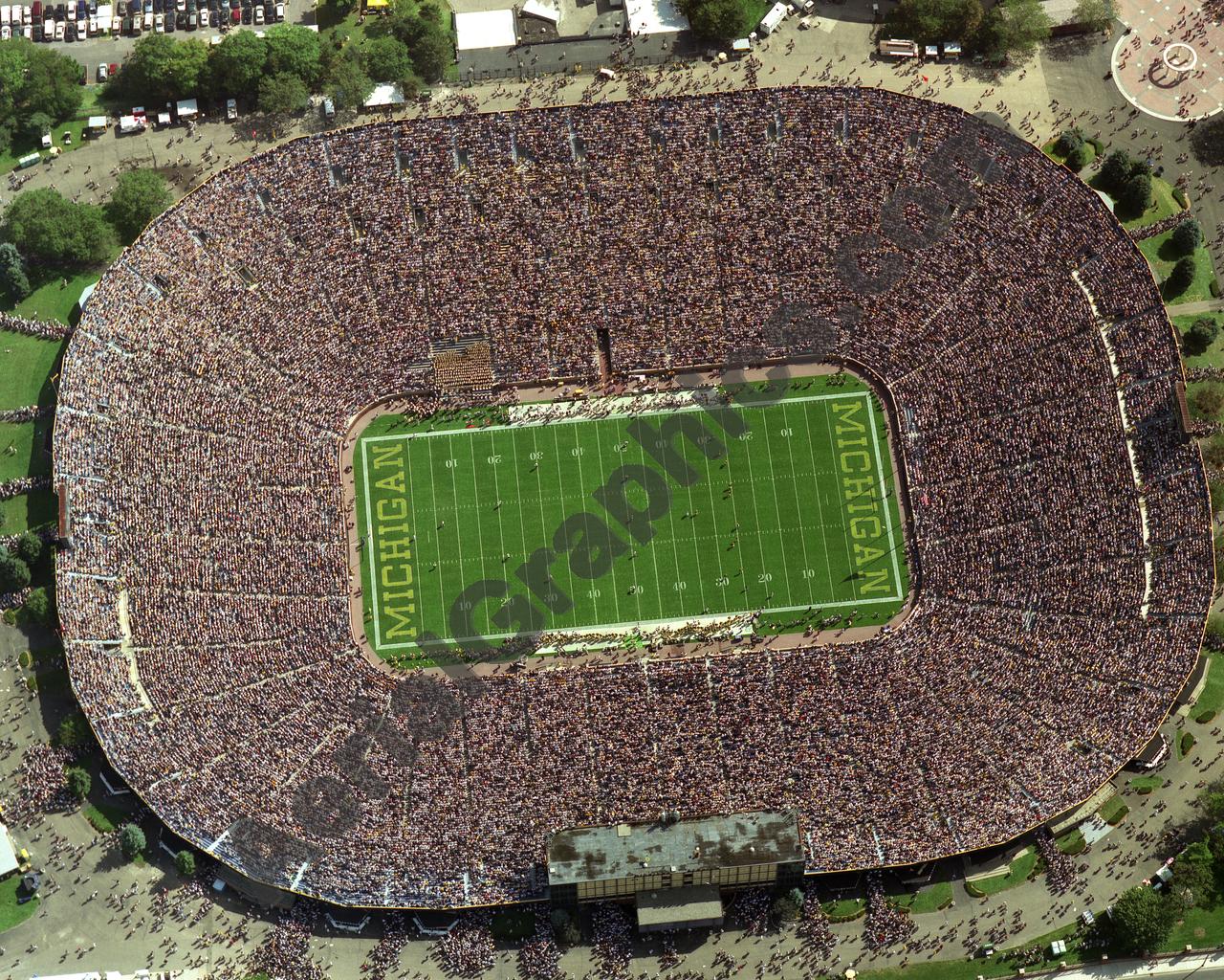 Aerial image of [5682] Michigan Stadium in Washtenaw, MI with Canvas Wrap frame