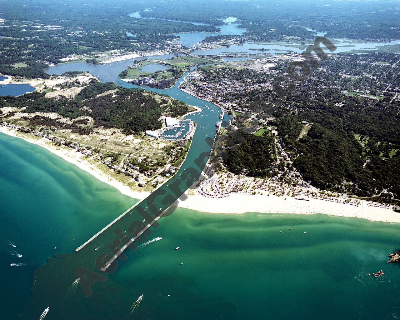 Aerial image of [5685] Grand Haven in Ottawa, Mi with Canvas Wrap frame