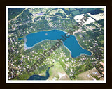 Aerial image of [5689] Dunham Lake in Oakland, MI with Black Wood frame