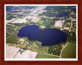 Aerial image of [5691] Bair Lake in Cass, MI with Cherry Wood frame