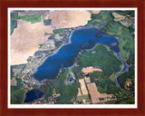 Aerial image of [5692] Barton Lake in Kalamazoo, MI with Cherry Wood frame