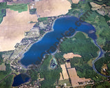 Aerial image of [5692] Barton Lake in Kalamazoo, MI with Canvas Wrap frame