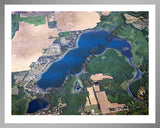 Aerial image of [5692] Barton Lake in Kalamazoo, MI with Silver Metal frame