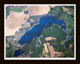 Aerial image of [5692] Barton Lake in Kalamazoo, MI with Black Wood frame