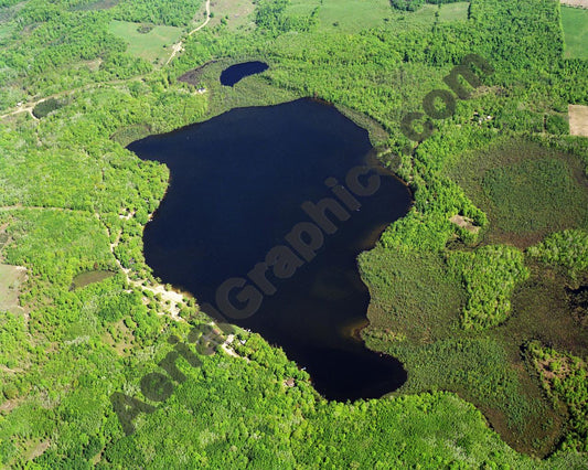 Aerial image of [5698] Youngs Lake in Mecosta, MI with No frame