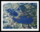 Aerial image of [5699] Woodruff Lake & Charlick Lake in Oakland, MI with Black Metal frame