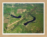 Aerial image of [5701] Lake Windaga in Isabella, MI with Natural Wood frame