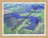 Aerial image of [5702] Rainbow Lake in Gratiot, MI with Natural Wood frame