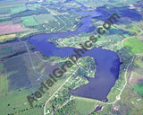 Aerial image of [5702] Rainbow Lake in Gratiot, MI with Canvas Wrap frame