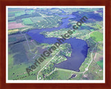 Aerial image of [5702] Rainbow Lake in Gratiot, MI with Cherry Wood frame