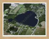 Aerial image of [5703] Sand Lake  in Montcalm, Mi with Natural Wood frame