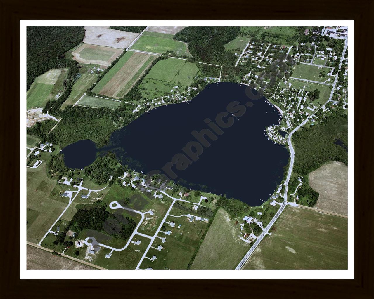 Aerial image of [5703] Sand Lake  in Montcalm, Mi with Black Wood frame