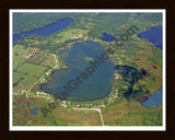 Aerial image of [5704] Cavanaugh Lake in Washtenaw, MI with Black Wood frame