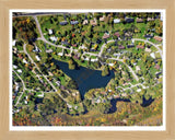 Aerial image of [5705] Allen Lake in Oakland, MI with Natural Wood frame